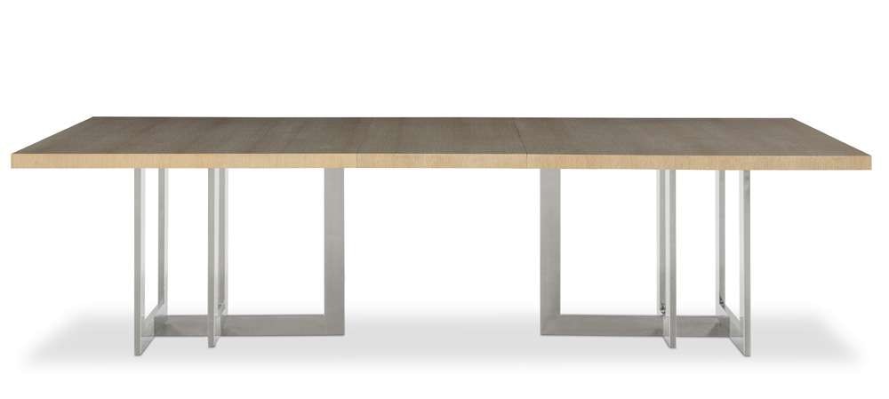 Century Furniture - Milan Blonde Cerused, Polished Stainless Steel Milan Dining Table - 841-308-V1 veiw 2