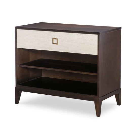 Century Furniture - Details Case Dark Brown, Coconut, Antique Brass Single Drawer Large Nightstand - CR1-225-V1 veiw 1