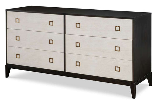 Century Furniture - Details Case Dark Brown, Coconut, Antique Brass Six Drawer Low Dresser - CR1-201-V1 veiw 1