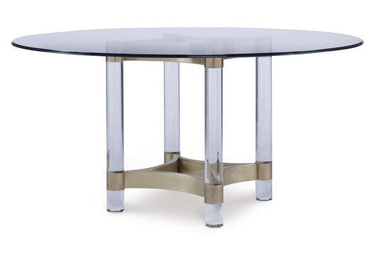 Century Furniture - Table Base-Antique Brass With Glass Top 54in - CRA-828B_78G-981T-48 veiw 1
