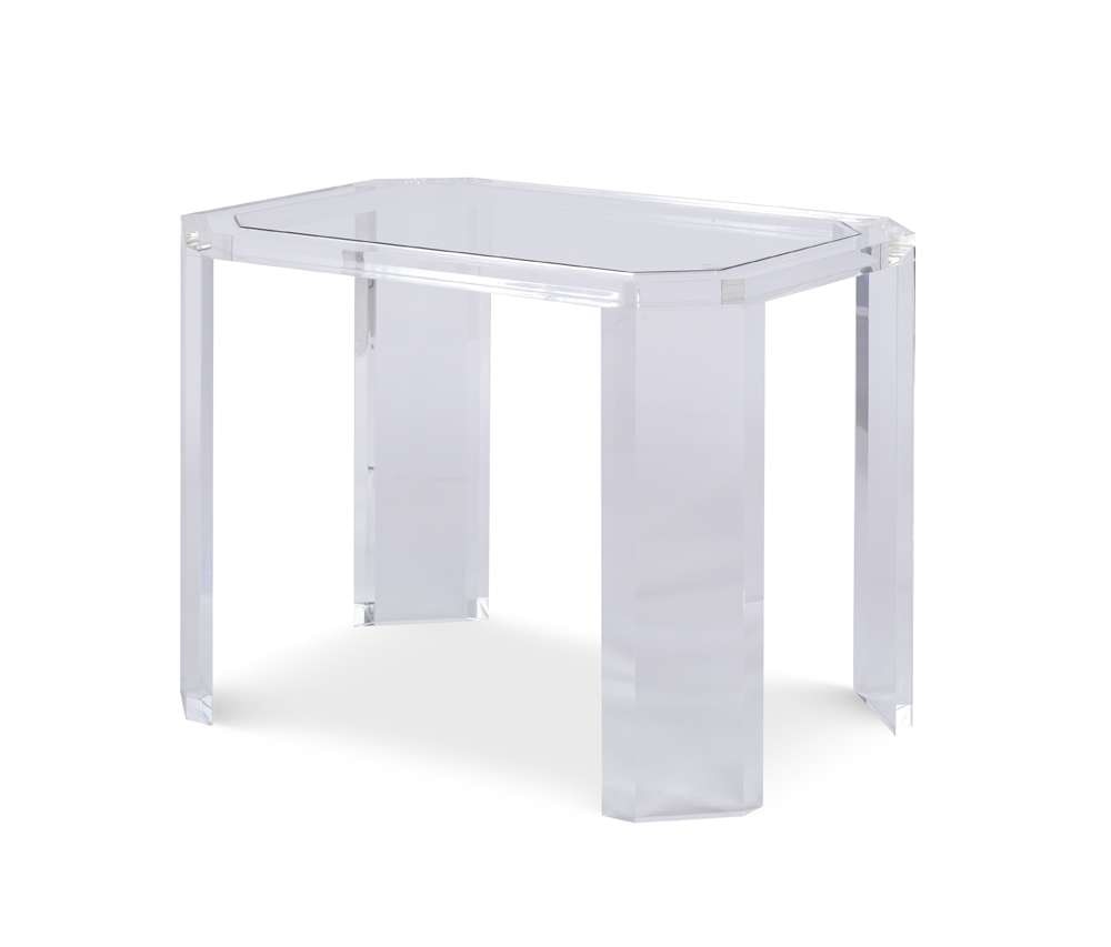 Century Furniture - Thomas OBrien - Phoenix Chairside Table - Glass Top - AEA-661-1 veiw 1