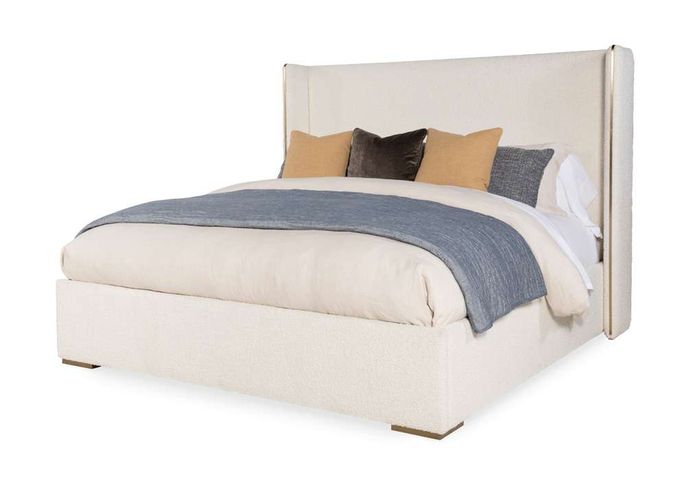Century Furniture - Cadence Off-white Upholstered Wing Bed - King - CAA-126 veiw 1