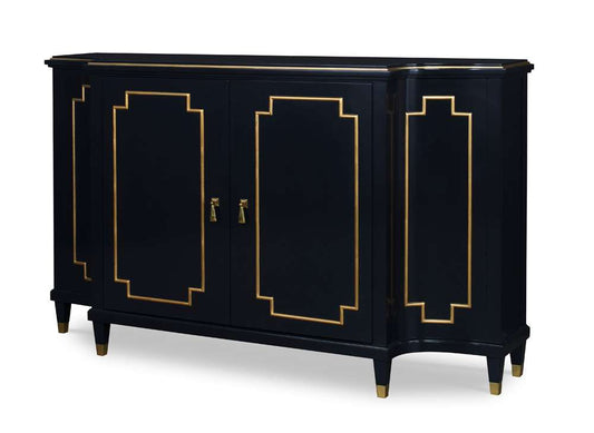 Century Furniture - Monarch Black, Gold, Brass Wendell Hall Cabinet - MN5876 veiw 1