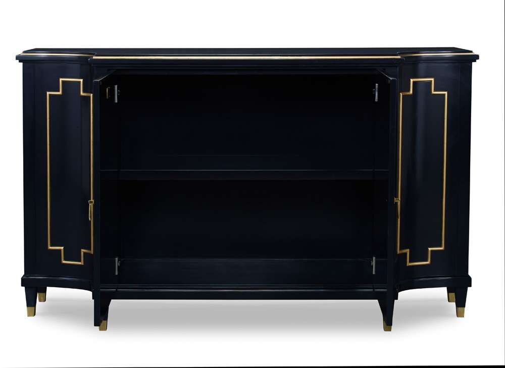Century Furniture - Monarch Black, Gold, Brass Wendell Hall Cabinet - MN5876 veiw 3