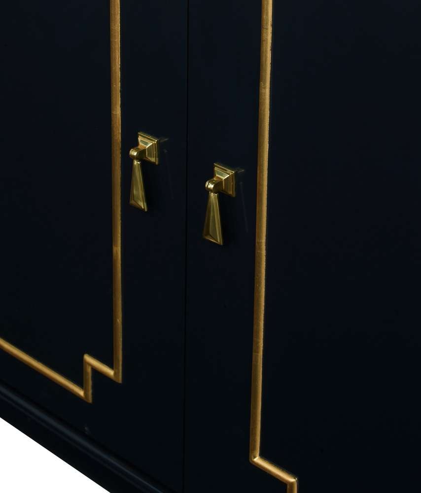Century Furniture - Monarch Black, Gold, Brass Wendell Hall Cabinet - MN5876 veiw 4