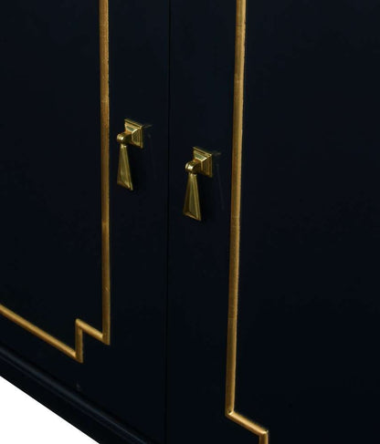 Century Furniture - Monarch Black, Gold, Brass Wendell Hall Cabinet - MN5876 veiw 4