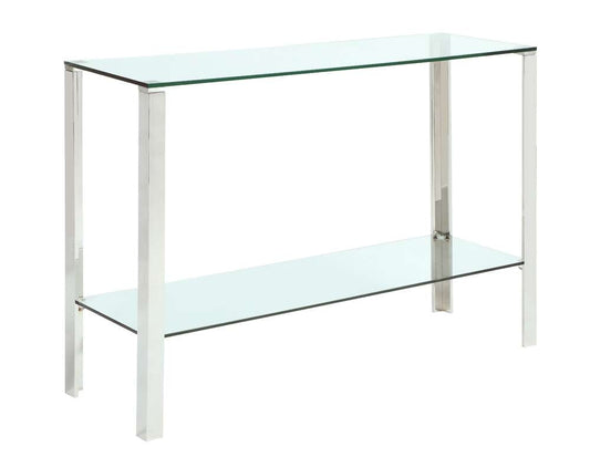 Chintaly - 14 X 43 Glass Top And Base With Glass Shelf Sofa Table - 5080-ST veiw 1