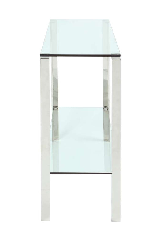 Chintaly - 14 X 43 Glass Top And Base With Glass Shelf Sofa Table - 5080-ST veiw 2