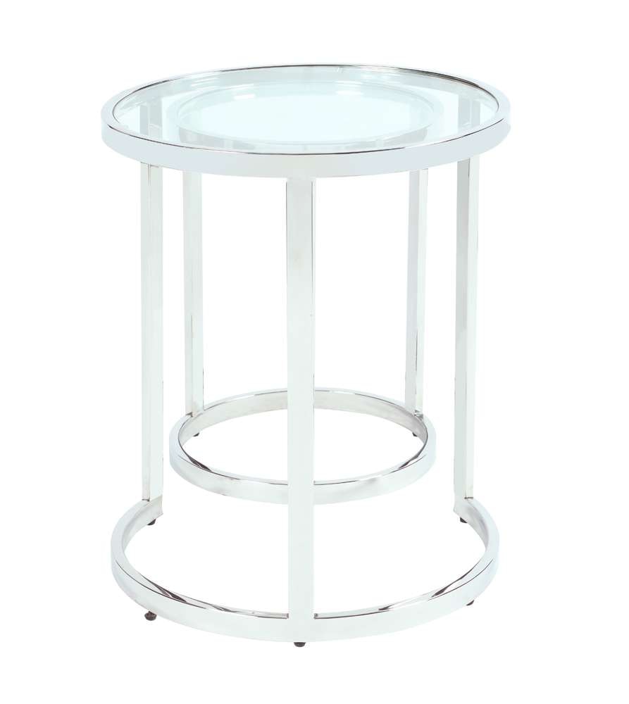 Chintaly - 20in Round Glass Nesting Lamp Table - 5509-LT-NST veiw 3