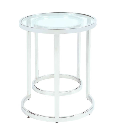 Chintaly - 20in Round Glass Nesting Lamp Table - 5509-LT-NST veiw 3