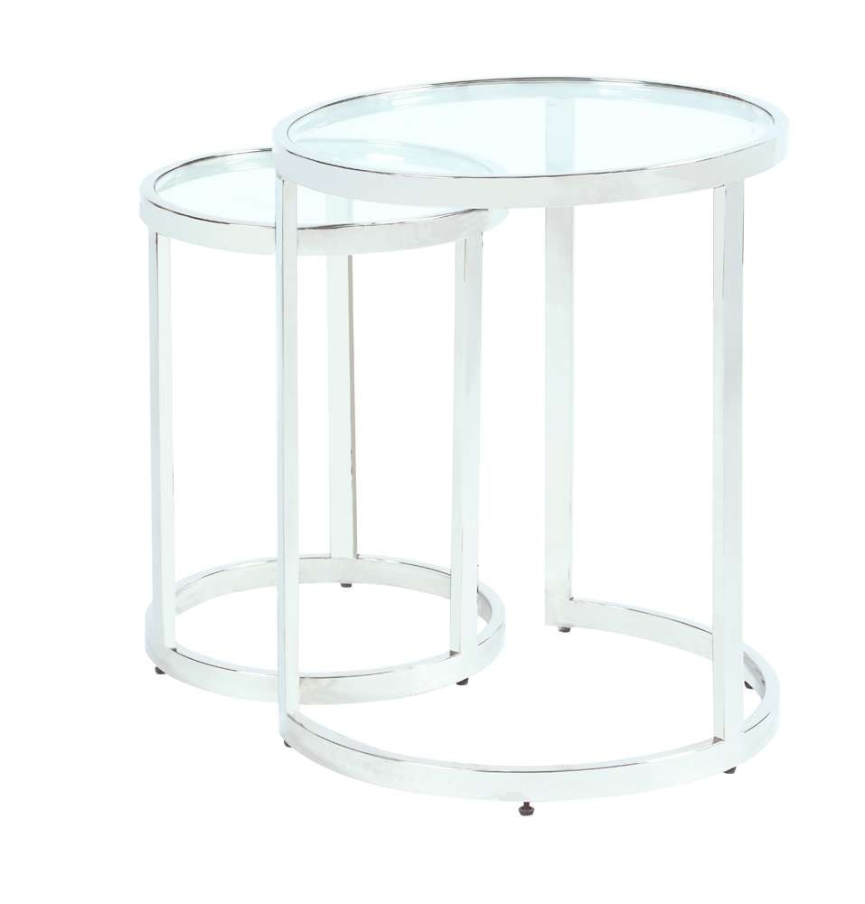 Chintaly - 20in Round Glass Nesting Lamp Table - 5509-LT-NST veiw 5