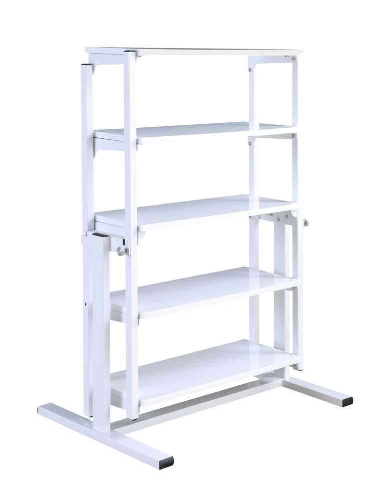 Chintaly - 32in Convertible Bookshelf and Dining Table - 8473-DT-WHT veiw 1