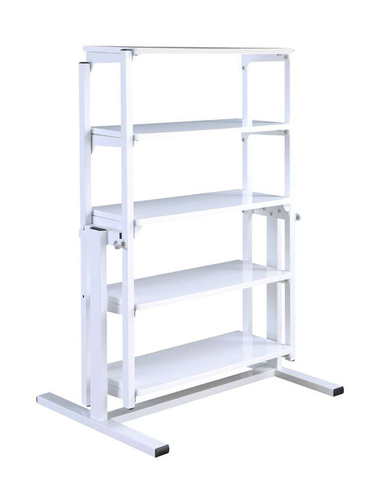 Chintaly - 32in Convertible Bookshelf and Dining Table - 8473-DT-WHT veiw 1