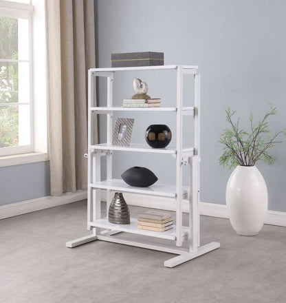 Chintaly - 32in Convertible Bookshelf and Dining Table - 8473-DT-WHT veiw 2