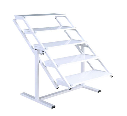 Chintaly - 32in Convertible Bookshelf and Dining Table - 8473-DT-WHT veiw 4