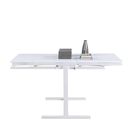 Chintaly - 32in Convertible Bookshelf and Dining Table - 8473-DT-WHT veiw 5