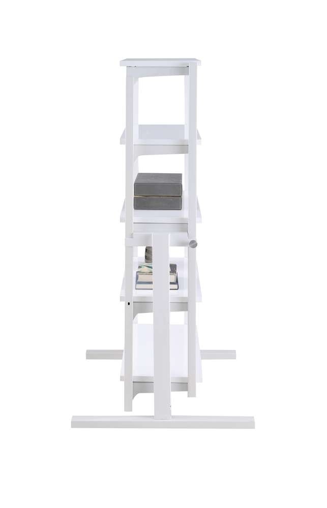 Chintaly - 32in Convertible Bookshelf and Dining Table - 8473-DT-WHT veiw 6