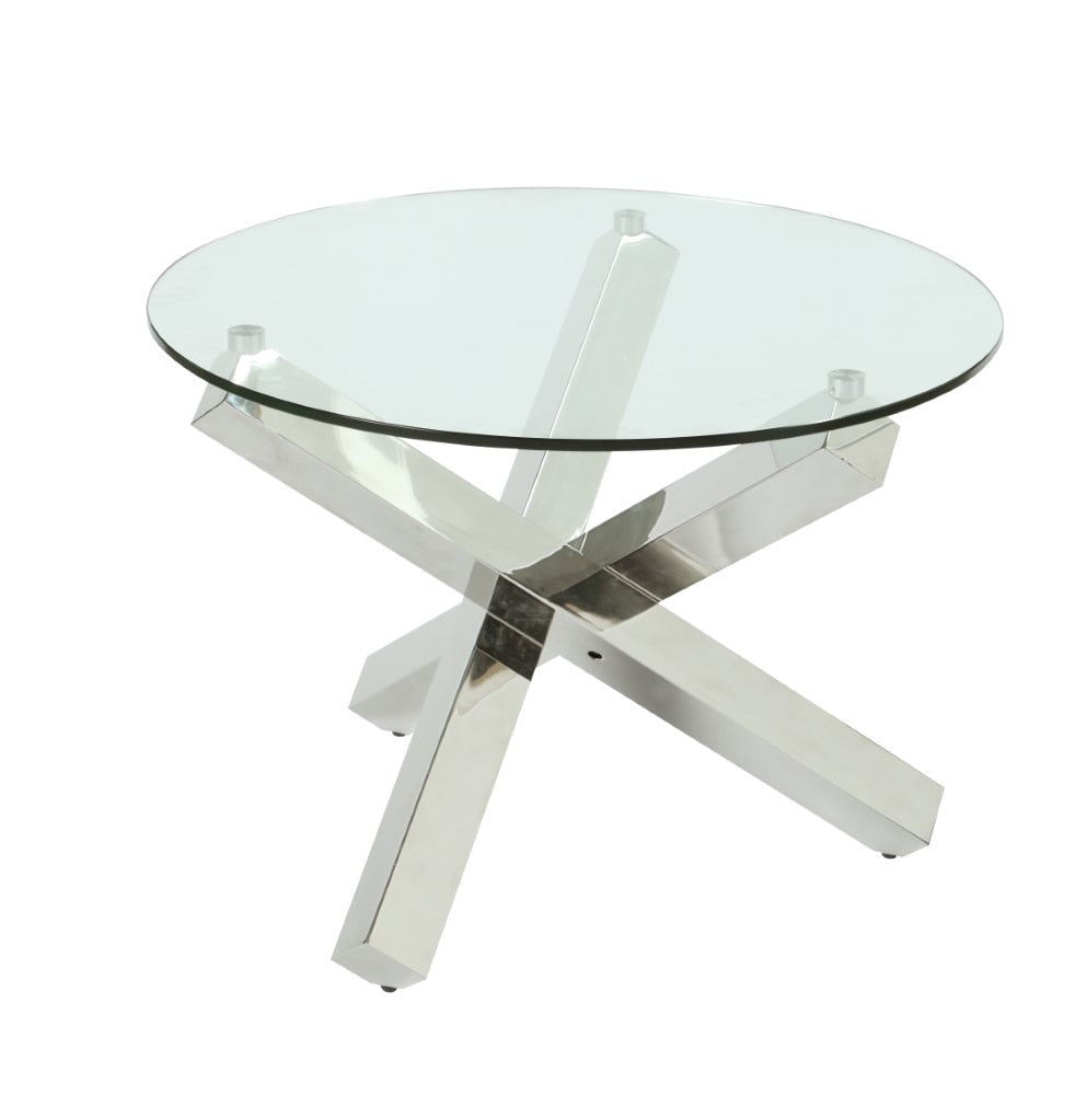 Chintaly - Contemporary 26in Round Lamp Table - 9008-LT veiw 2