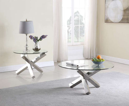 Chintaly - Contemporary 26in Round Lamp Table - 9008-LT veiw 4
