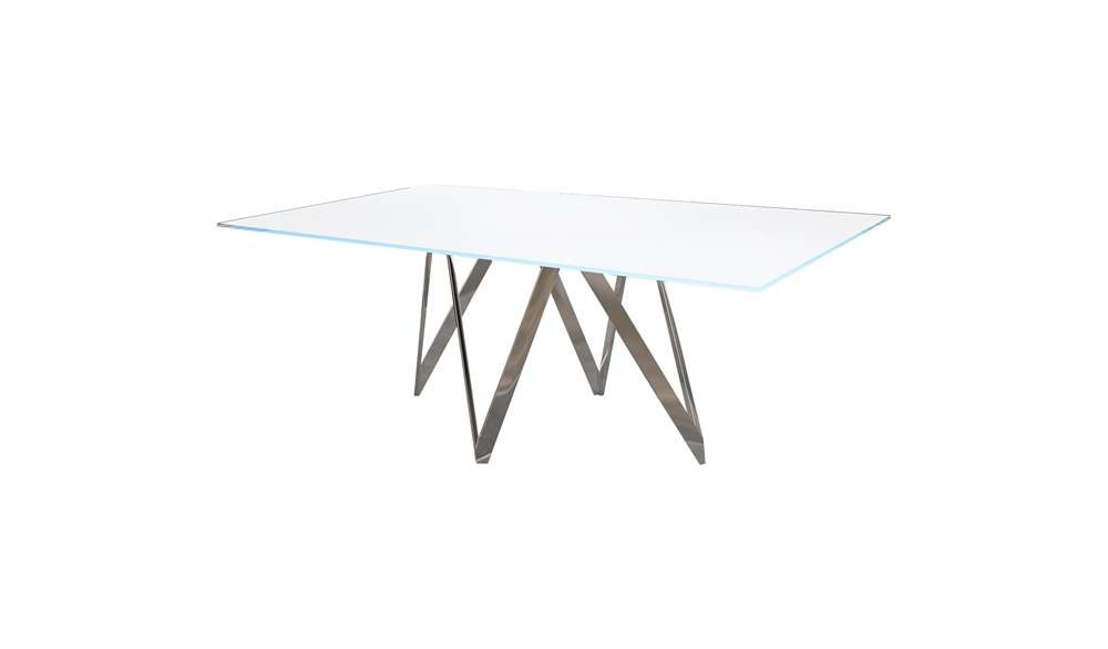 Chintaly - Abigail Abigail Dining Table in Starphire White Glass - ABIGAIL-DT veiw 1