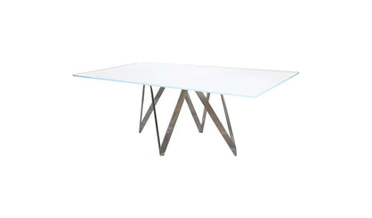 Chintaly - Abigail Abigail Dining Table in Starphire White Glass - ABIGAIL-DT veiw 1
