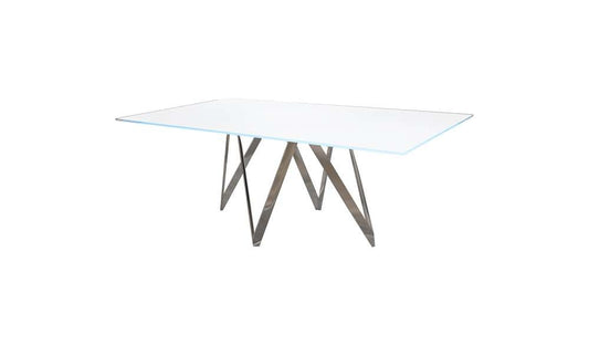 Chintaly - Abigail Abigail Dining Table in Starphire White Glass - ABIGAIL-DT veiw 1