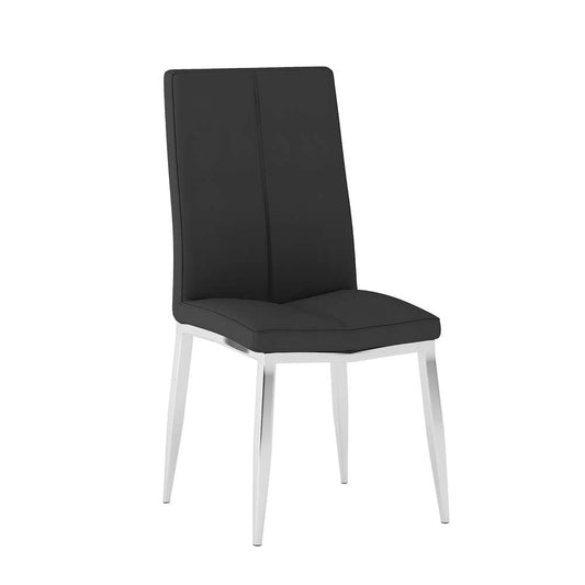Chintaly - Abigail Side Chair W/ Chrome Legs in Black PU (Set of 4) - ABIGAIL-SC-BLK veiw 1