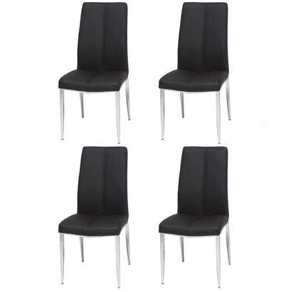 Chintaly - Abigail Side Chair W/ Chrome Legs in Black PU (Set of 4) - ABIGAIL-SC-BLK veiw 2