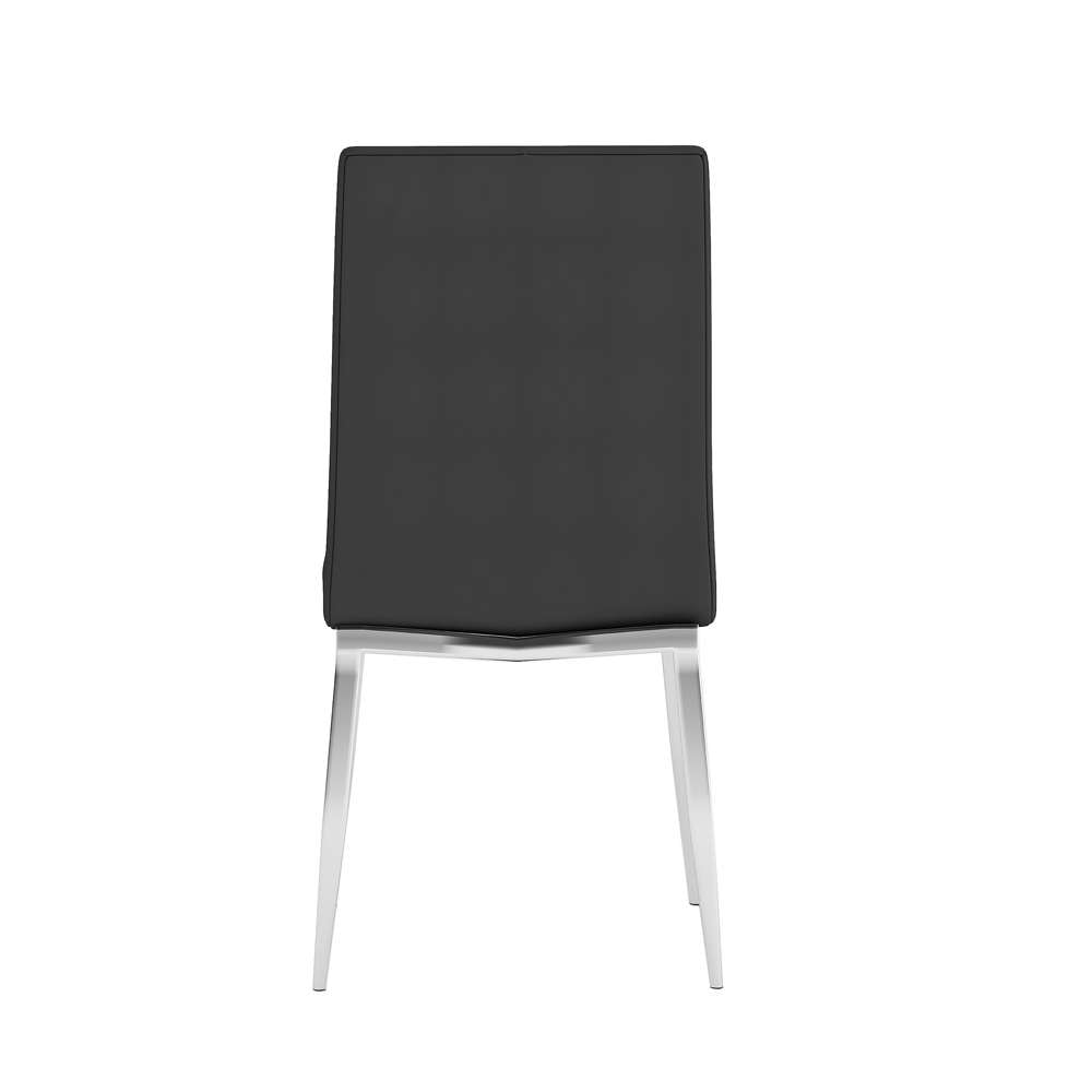 Chintaly - Abigail Side Chair W/ Chrome Legs in Black PU (Set of 4) - ABIGAIL-SC-BLK veiw 4