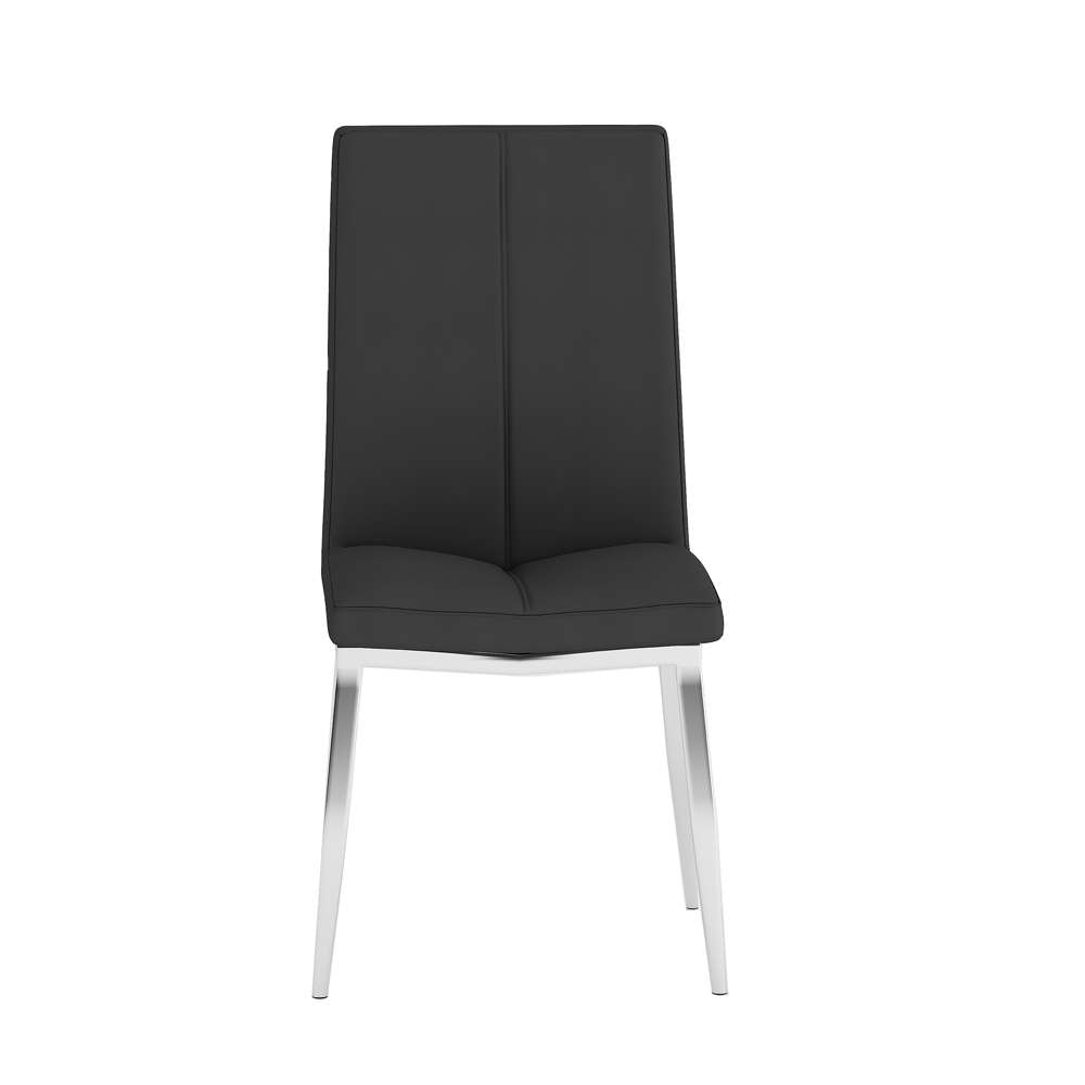 Chintaly - Abigail Side Chair W/ Chrome Legs in Black PU (Set of 4) - ABIGAIL-SC-BLK veiw 5