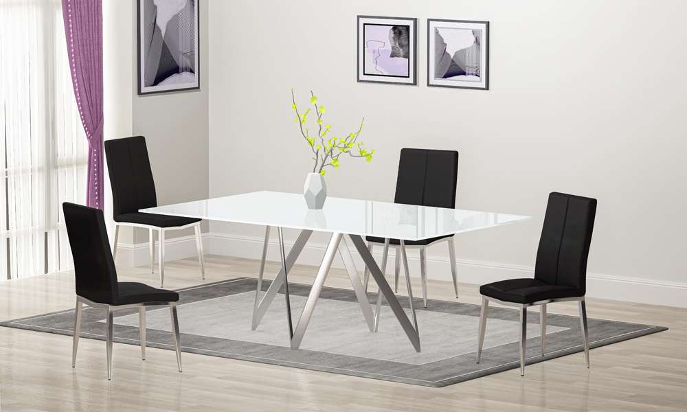 Chintaly - Abigail Side Chair W/ Chrome Legs in Black PU (Set of 4) - ABIGAIL-SC-BLK veiw 6