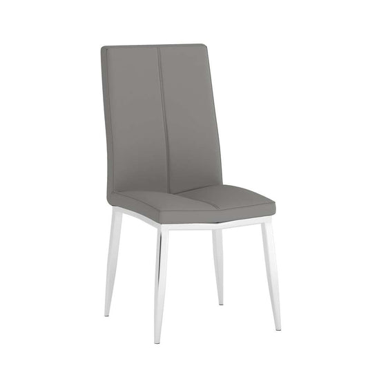 Chintaly - Abigail Side Chair W/ Chrome Legs in Grey PU (Set of 4) - ABIGAIL-SC-GRY veiw 1