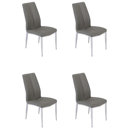 Chintaly - Abigail Side Chair W/ Chrome Legs in Grey PU (Set of 4) - ABIGAIL-SC-GRY veiw 2