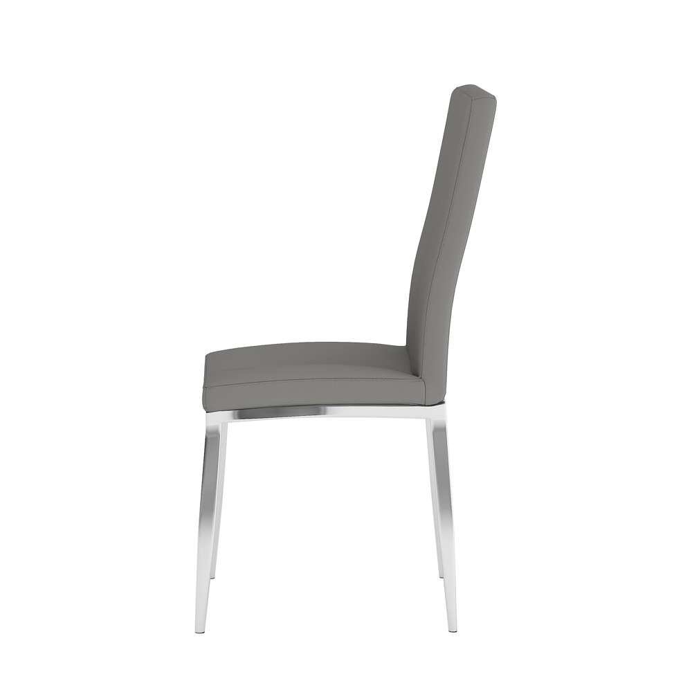 Chintaly - Abigail Side Chair W/ Chrome Legs in Grey PU (Set of 4) - ABIGAIL-SC-GRY veiw 3