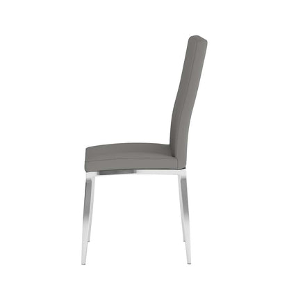 Chintaly - Abigail Side Chair W/ Chrome Legs in Grey PU (Set of 4) - ABIGAIL-SC-GRY veiw 3
