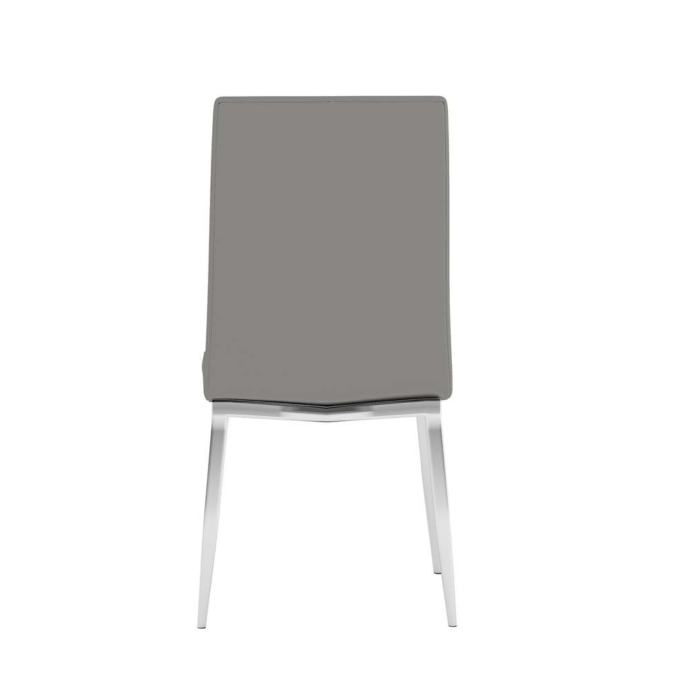 Chintaly - Abigail Side Chair W/ Chrome Legs in Grey PU (Set of 4) - ABIGAIL-SC-GRY veiw 4