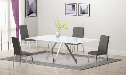 Chintaly - Abigail Side Chair W/ Chrome Legs in Grey PU (Set of 4) - ABIGAIL-SC-GRY veiw 6