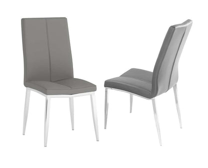 Chintaly - Abigail Side Chair W/ Chrome Legs in Grey PU (Set of 4) - ABIGAIL-SC-GRY veiw 7