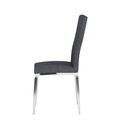 Chintaly - Abigail Side Chair with Chrome Legs in Ash (Set of 4) - ABIGAIL-SC-ASH-TX veiw 2