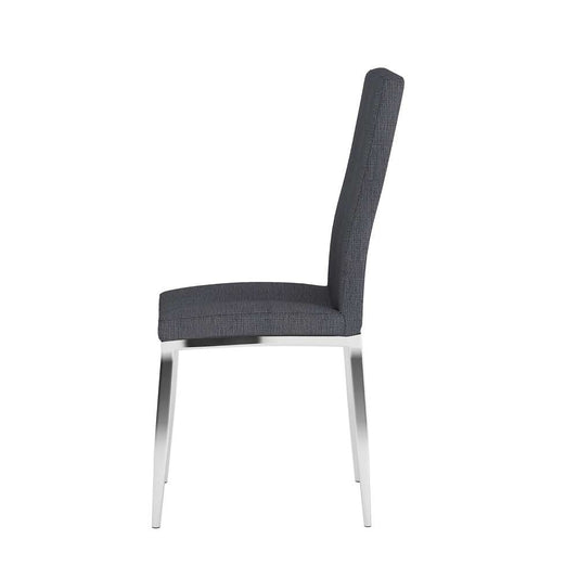 Chintaly - Abigail Side Chair with Chrome Legs in Ash (Set of 4) - ABIGAIL-SC-ASH-TX veiw 2