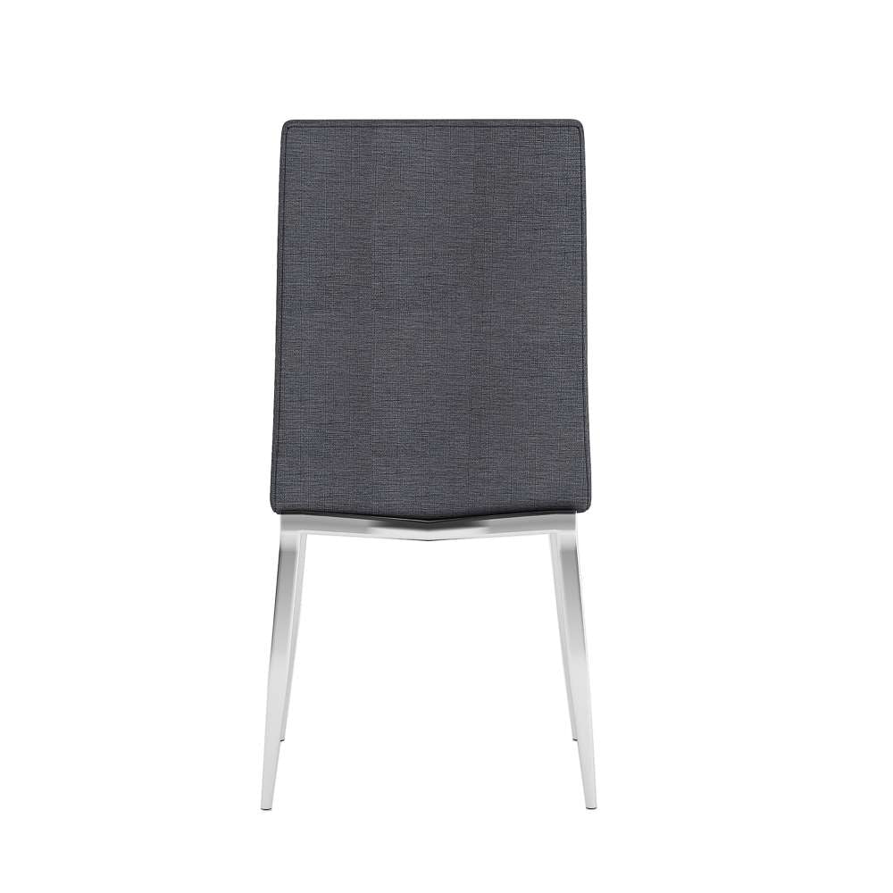 Chintaly - Abigail Side Chair with Chrome Legs in Ash (Set of 4) - ABIGAIL-SC-ASH-TX veiw 3