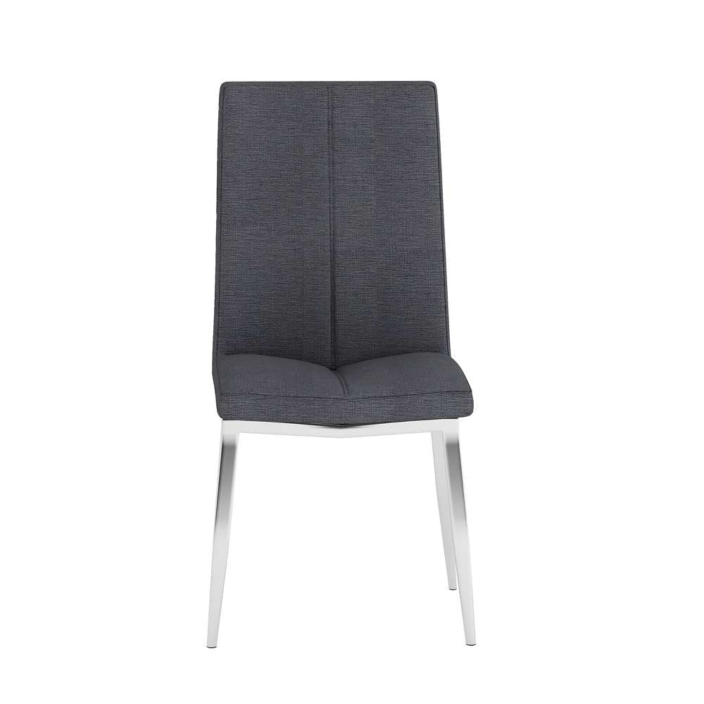 Chintaly - Abigail Side Chair with Chrome Legs in Ash (Set of 4) - ABIGAIL-SC-ASH-TX veiw 4