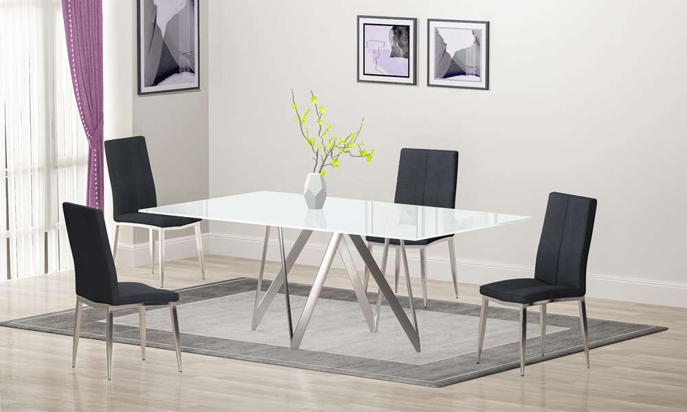 Chintaly - Abigail Side Chair with Chrome Legs in Ash (Set of 4) - ABIGAIL-SC-ASH-TX veiw 6