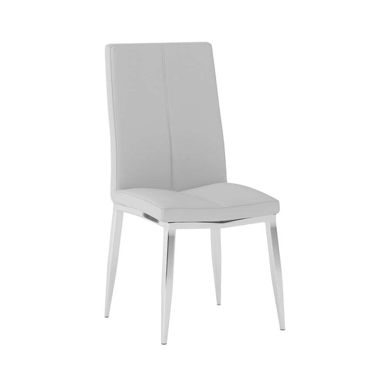 Chintaly - Abigail Side Chair with Chrome Legs in White (Set of 4) - ABIGAIL-SC-WHT-TX veiw 1