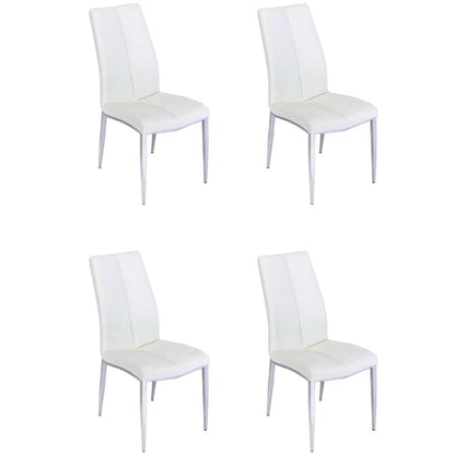 Chintaly - Abigail Side Chair with Chrome Legs in White (Set of 4) - ABIGAIL-SC-WHT-TX veiw 2