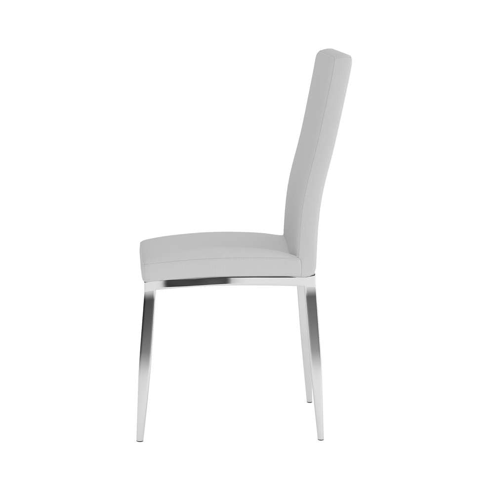 Chintaly - Abigail Side Chair with Chrome Legs in White (Set of 4) - ABIGAIL-SC-WHT-TX veiw 5