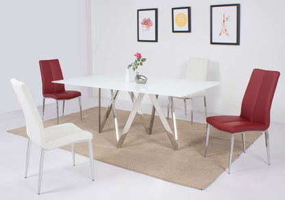 Chintaly - Abigail Side Chair with Chrome Legs in White (Set of 4) - ABIGAIL-SC-WHT-TX veiw 6