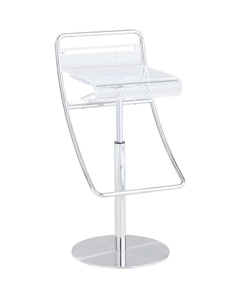 Chintaly - Acrylic Adjustable Height Stool - 4080-AS-CLR veiw 1