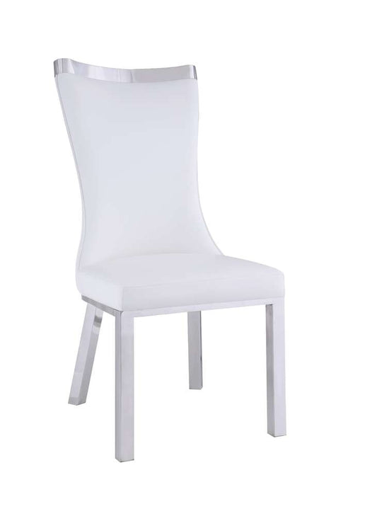 Chintaly - Adelle Contemporary Curved Back Side Chair in White (Set of 2) - ADELLE-SC-WHT veiw 1