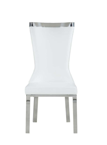Chintaly - Adelle Contemporary Curved Back Side Chair in White (Set of 2) - ADELLE-SC-WHT veiw 2